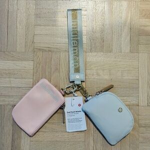 Lululemon - Dual Pouch Wristlet, Pink and White, Brand New with Tags!